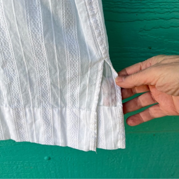 Madewell Gauzy Cotton Pullover Peasant White Tunic Semi-Sheer Tassel Ties SZ XS - Picture 3 of 8